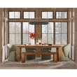 Pemberly Row Transitional Solid Mango Wood Dining Bench in Brown Finish
