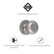 Pemberly Row Modern Brass Dummy Door Knob in Silver Satin Nickel