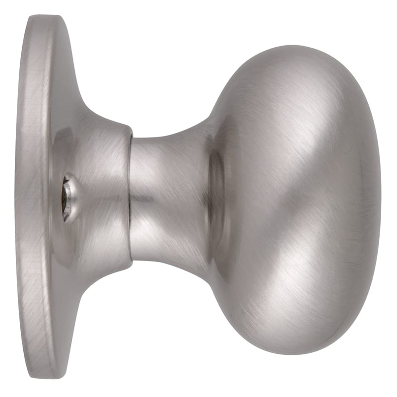 Pemberly Row Modern Brass Dummy Door Knob in Silver Satin Nickel
