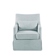 Pemberly Row Traditional Fabric Skirted Swivel Chair in Blue