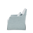 Pemberly Row Traditional Fabric Skirted Swivel Chair in Blue