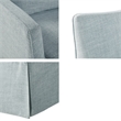 Pemberly Row Traditional Fabric Skirted Swivel Chair in Blue