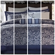 Pemberly Row Contemporary 12 Piece Complete Bed Set in Navy Finish