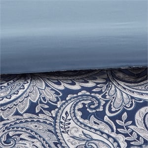 Pemberly Row Contemporary 12 Piece Complete Bed Set in Navy Finish