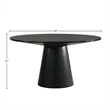 Pemberly Row Round Wood Dining Table with Cone Shaped Base in Black
