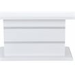 Pemberly Row Modern Wood White Dining Table with Clear Glass Inlay