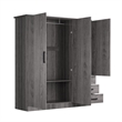 Pemberly Row Engineered Wood Wardrobe Armoire with Mirror in Gray