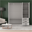Pemberly Row Engineered Wood Wardrobe Armoire with Mirror in White