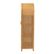 Pemberly Row Modern Bohemian Light Honey Rattan Large Storage Cabinet