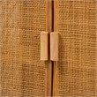 Pemberly Row Modern Bohemian Light Honey Rattan Large Storage Cabinet