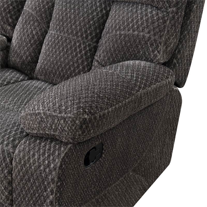 Pemberly Row Modern Polyester Fabric Console Loveseat in Charcoal