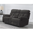 Pemberly Row Modern Polyester Fabric Console Loveseat in Charcoal