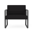 Pemberly Row Reception Waiting Sled Base Bariatic Chair / Charcoal Steel / Black
