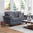Pemberly Row Contemporary Rolled Arm Loveseat with Two Pillows