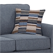 Pemberly Row Contemporary Rolled Arm Loveseat with Two Pillows