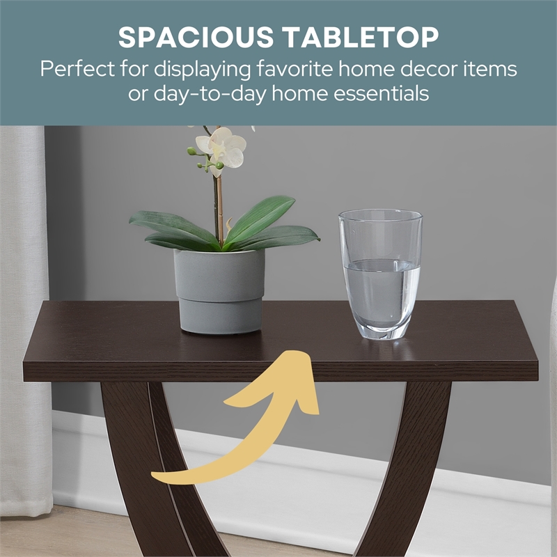 Pemberly Row Criss-Cross Chairside End Table in Espresso Wood Finish