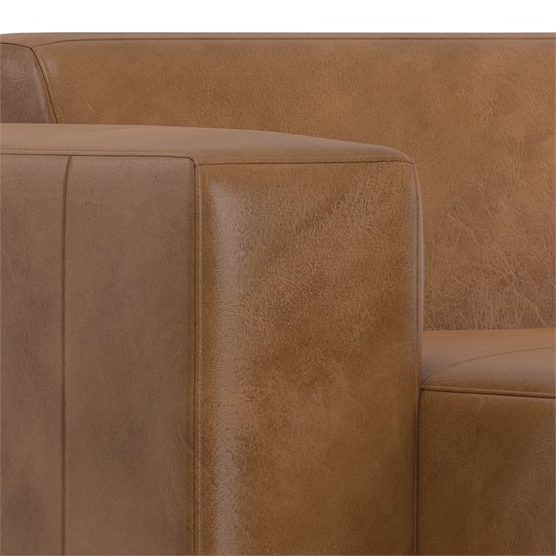 Pemberly Row Left-Facing Modular Sectional Sofa in Genuine Leather