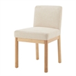 Pemberly Row Fabric Low-Back Dining Chair in Beige (Set of 2)
