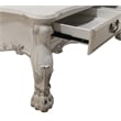 Pemberly Row Transitional Wooden Coffee Table with 2 Drawers in Bone White