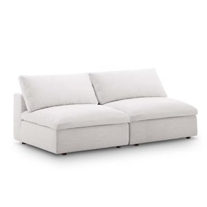 Pemberley Row Polyester Linen-Like Texture Gray Loveseat Rectangular Down Feather Cushions 78&quot Unassembled