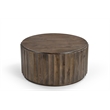 Pemberly Row Modern Round Solid Wood Coffee Table in Dark Brown