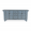 Pemberley Row Reclaimed Pine Blue Sideboard Rectangular Adjustable Shelves 77