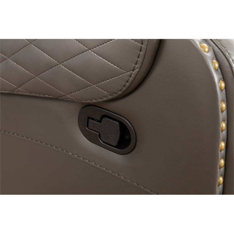 Pemberly Row Two Tone Faux Leather 3-Piece Livingroom Reclining Set In Gray