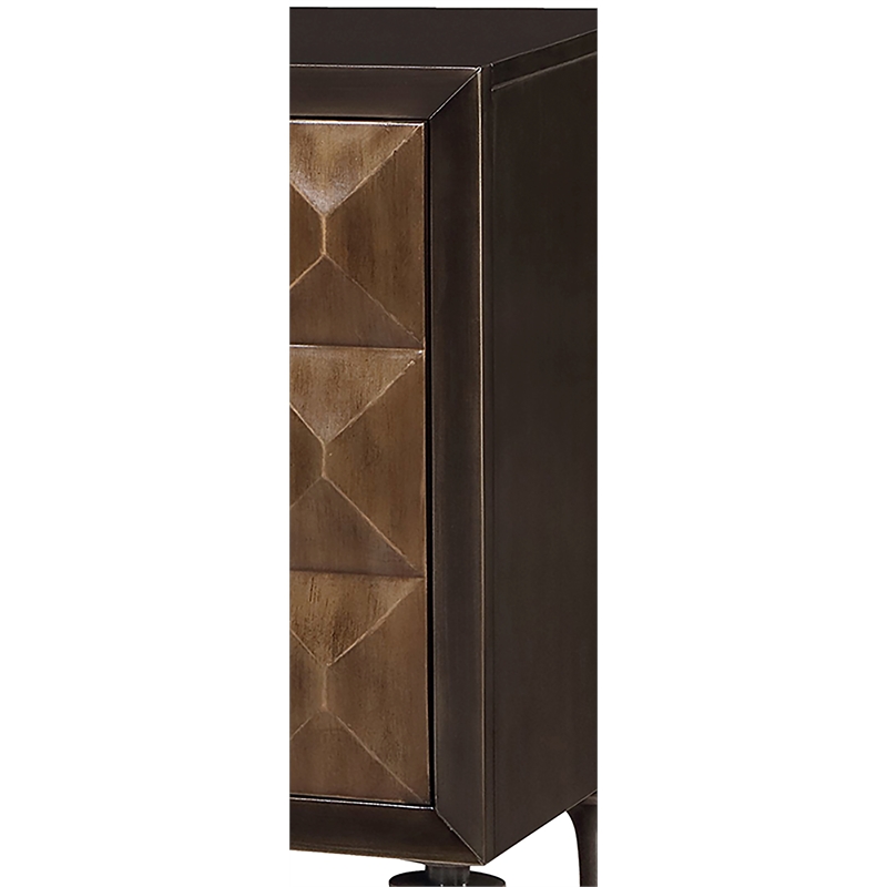 Pemberly Row Contemporary Wood 2 Drawers Console Cabinet in Espresso