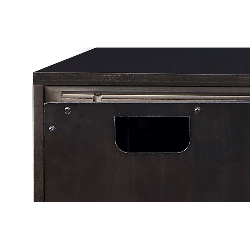 Pemberly Row Contemporary Wood 2 Drawers Console Cabinet in Espresso