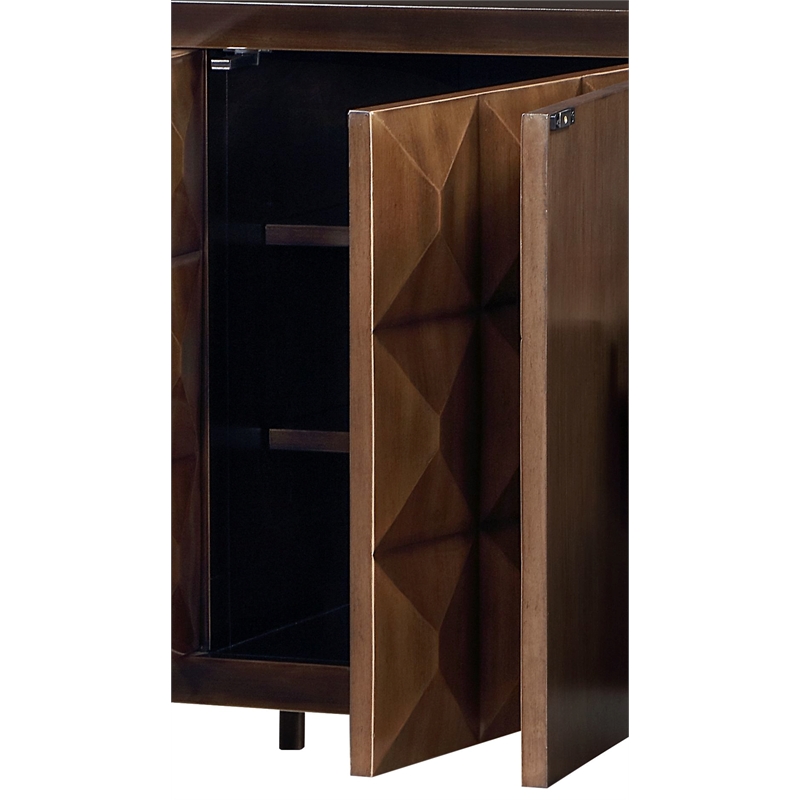 Pemberly Row Contemporary Wood 2 Drawers Console Cabinet in Espresso
