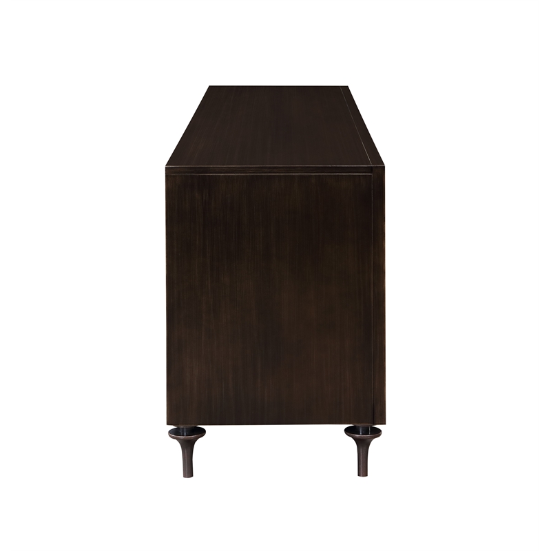 Pemberly Row Contemporary Wood 2 Drawers Console Cabinet in Espresso