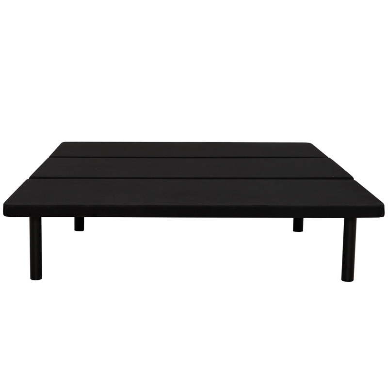 Pemberly Row Black Upholstered Full Platform Bed Frame with Steel Construction