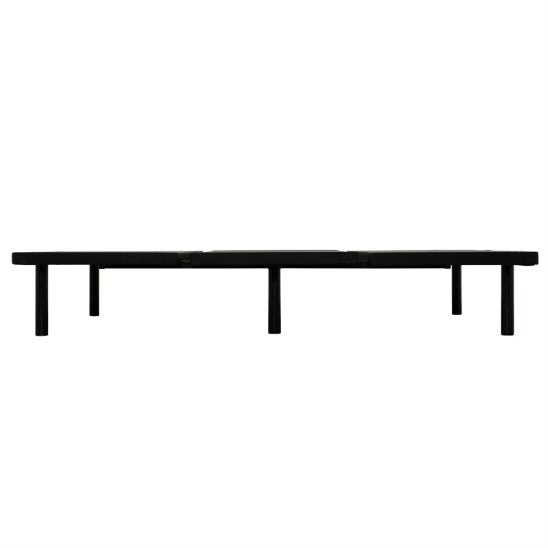 Pemberly Row Black Upholstered Full Platform Bed Frame with Steel Construction