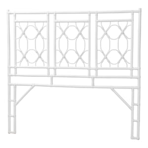Pemberley Row Rattan White Headboard Rectangular Handcrafted Queen Size Assembled