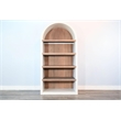 Pemberly Row Contemporary Arched Solid Wood Bookcase in White