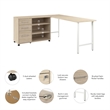 Pemberly Row Computer Desk with Storage in Natural Elm - Engineered Wood