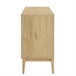Pemberly Row Adjustable Shelves Rectangular Grid Panels Sideboard in Light Brown