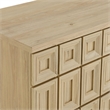 Pemberly Row Adjustable Shelves Rectangular Grid Panels Sideboard in Light Brown