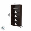 Pemberly Row Tall 5 Shelf Bookcase in Black Walnut - Engineered Wood