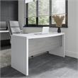 Pemberly Row 60W Bow Front Desk in Pure White and Modern Gray - Engineered Wood