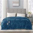 Pemberly Row Polyester Solid Microlight Reversible Heated Blanket in Teal Blue
