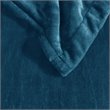 Pemberly Row Polyester Solid Microlight Reversible Heated Blanket in Teal Blue