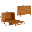 Pemberly Row Full Murphy Bed Chest w/ Mattress & Built-in Charger - Light Toffee