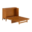 Pemberly Row Full Murphy Bed Chest w/ Mattress & Built-in Charger - Light Toffee