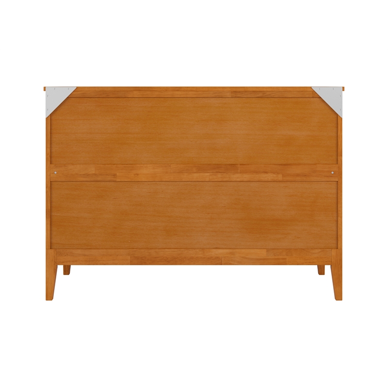 Pemberly Row Full Murphy Bed Chest w/ Mattress & Built-in Charger - Light Toffee
