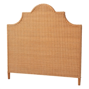 Pemberly Row Bohemian Light Honey Rattan King Size Standalone Headboard