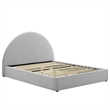 Pemberly Row Arched Round Full Platform Bed in Heathered Weave Light Gray