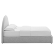 Pemberly Row Arched Round Full Platform Bed in Heathered Weave Light Gray