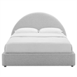 Pemberly Row Arched Round Full Platform Bed in Heathered Weave Light Gray