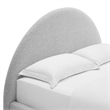 Pemberly Row Arched Round Full Platform Bed in Heathered Weave Light Gray